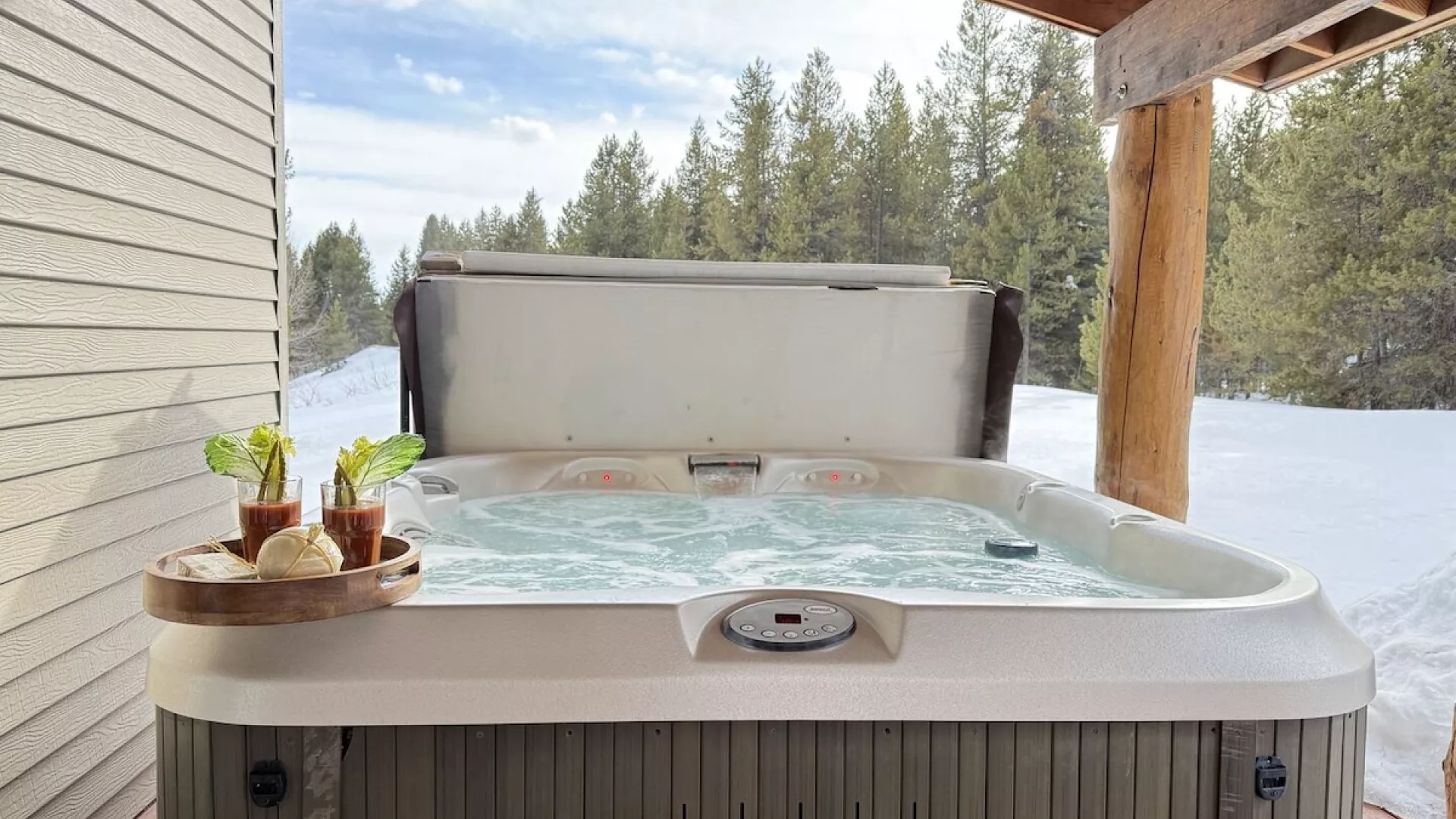 Relax after a long day in the hot tub.
