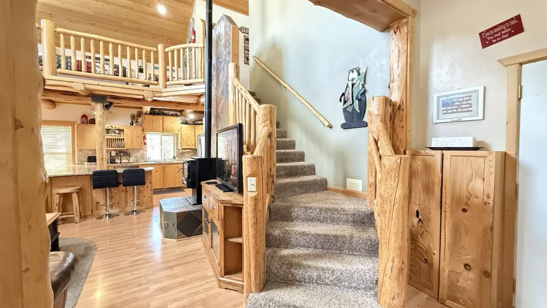 View of the stairs from the entry way.