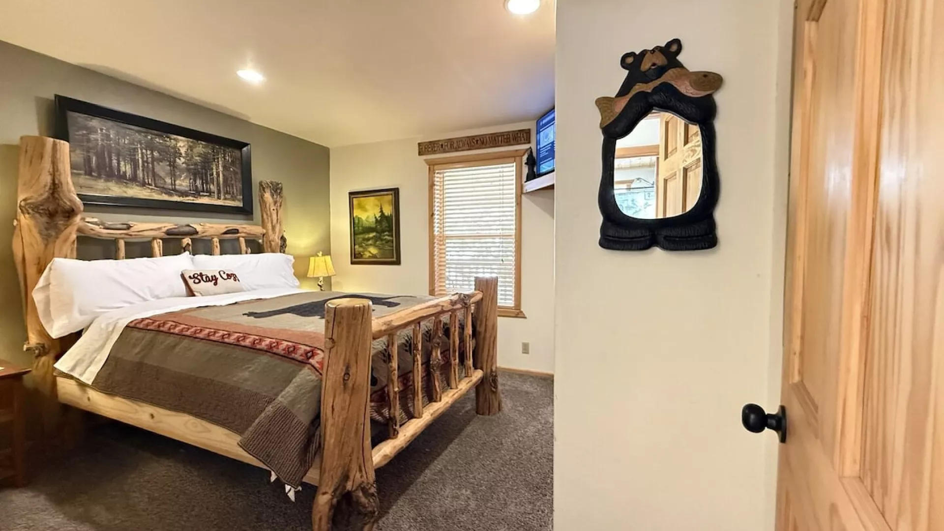 The master bedroom is located on the main level.