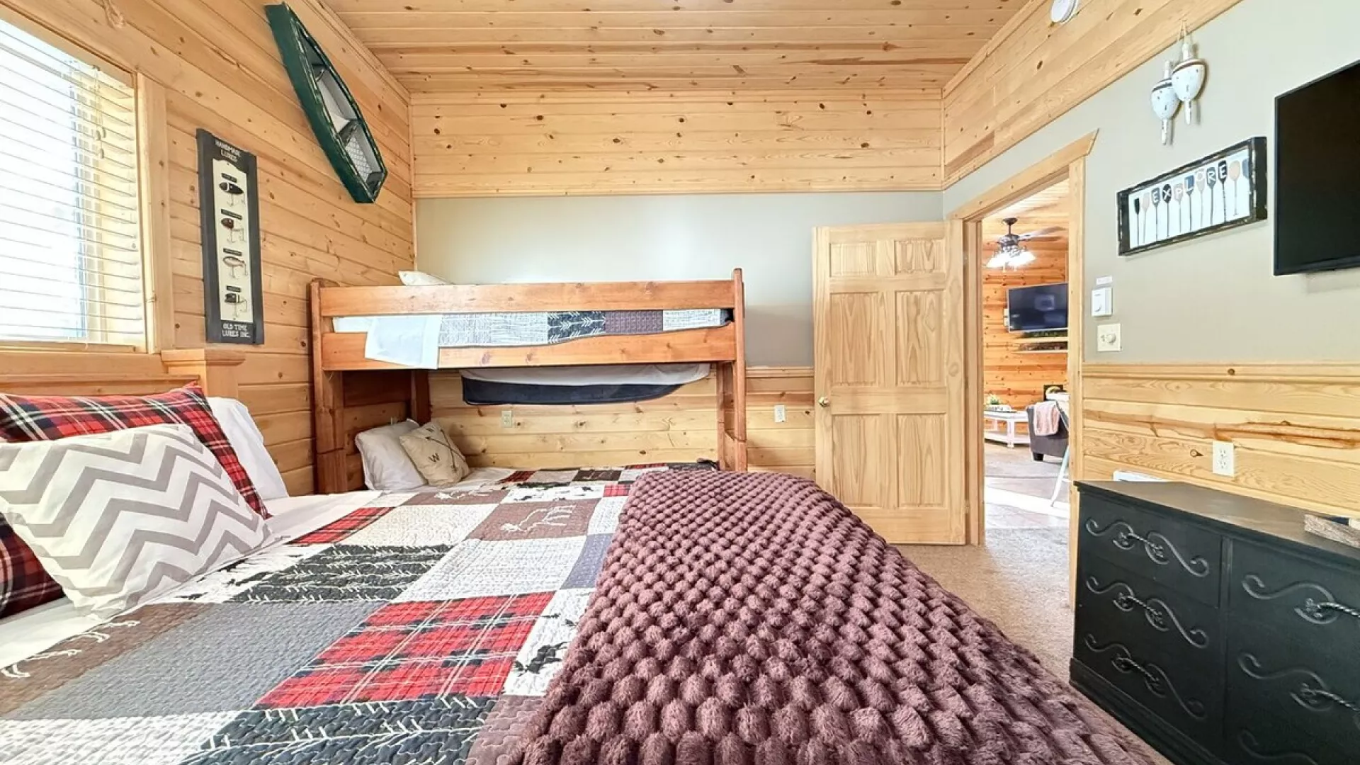 A dresser is featured in this room to store your belongings during your stay.