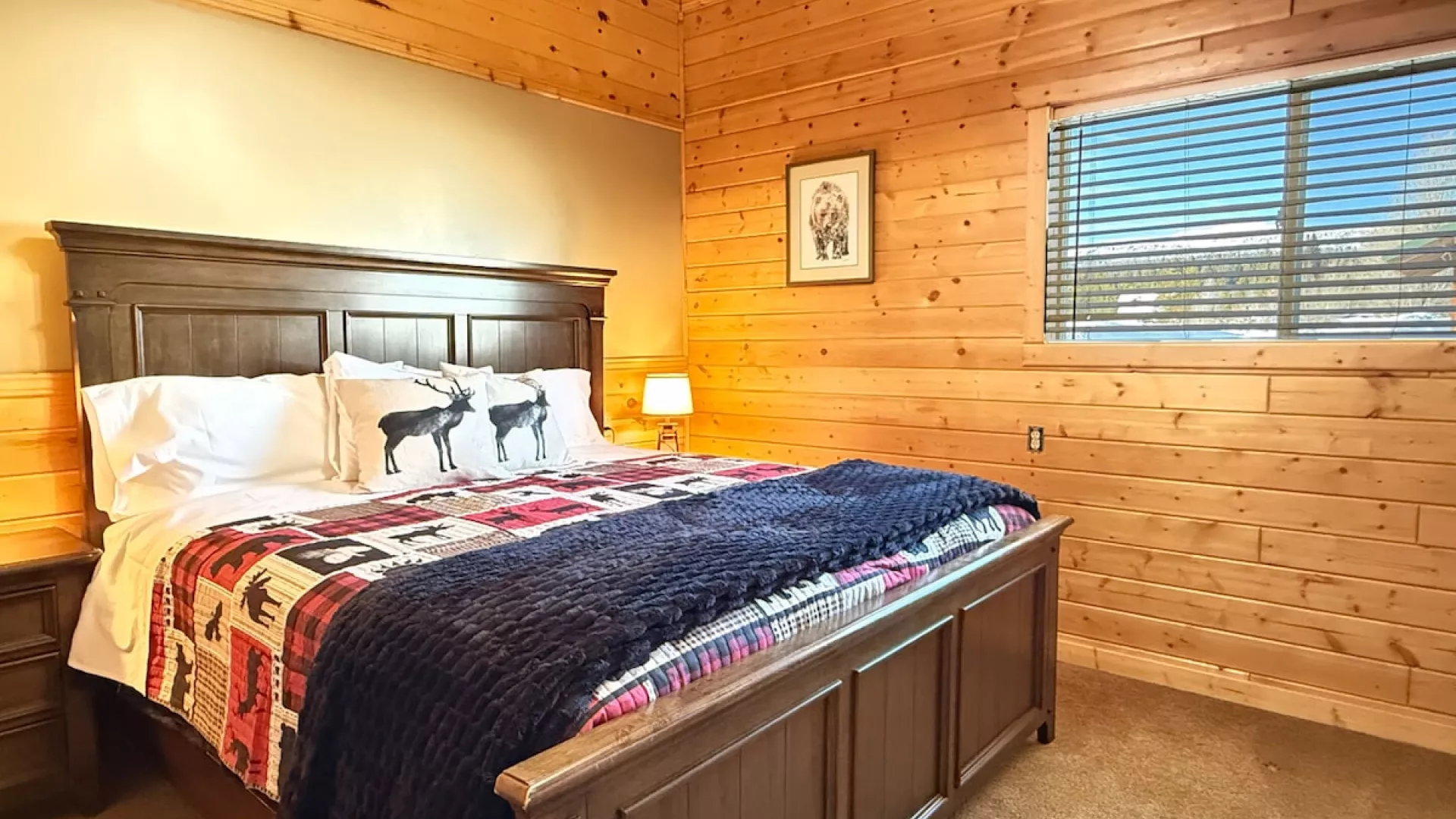 The first bedroom is equipped with a King size bed.