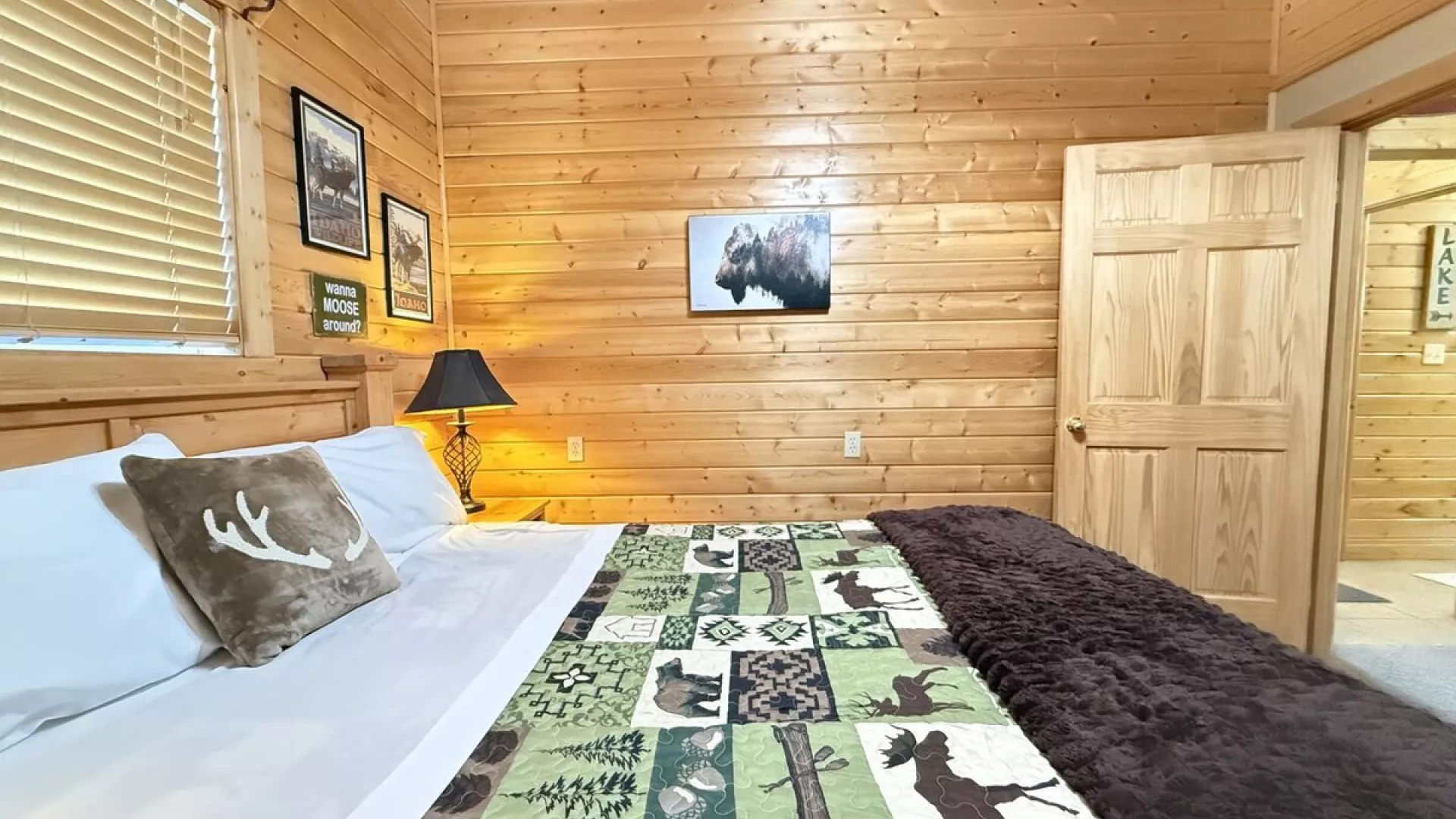 Welcome to the second bedroom with a queen size bed.