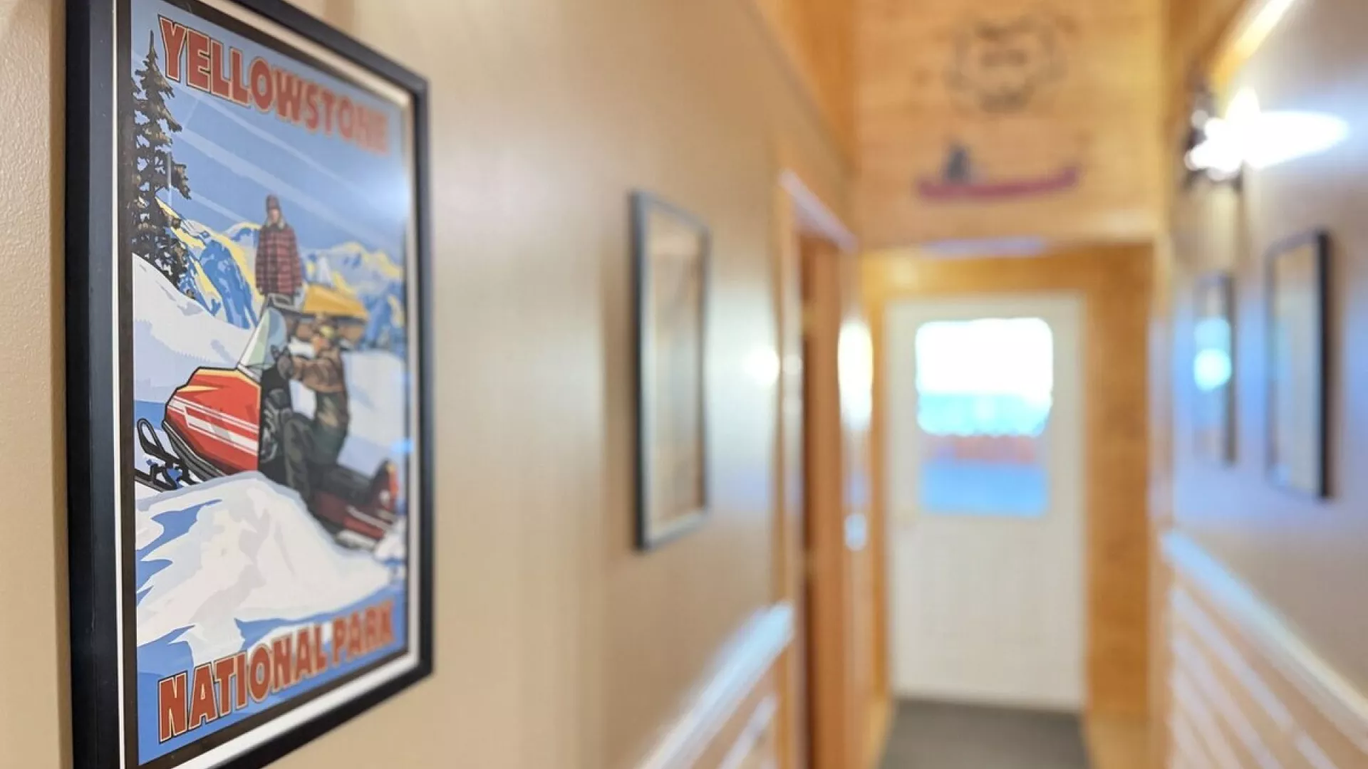 Enjoy the art of Yellowstone featured on the walls.
