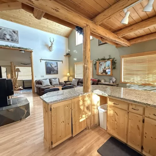 A open kitchen and living room to relax during your stay.