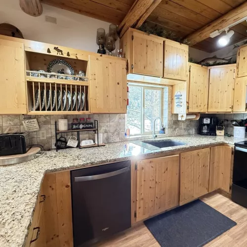 Basic appliances, cookware, dishes, and spices are provided for your convenience.