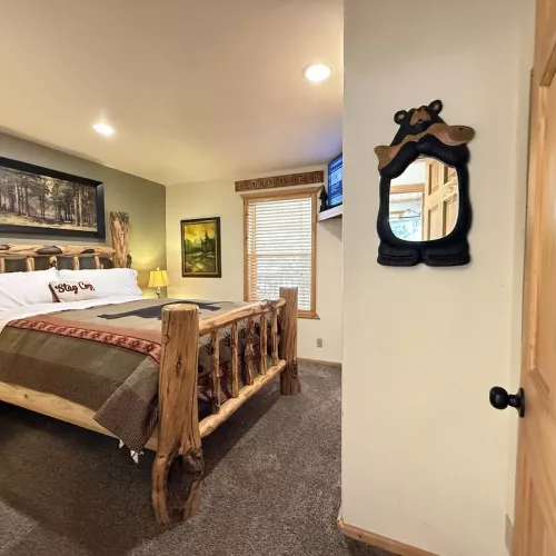 The master bedroom is located on the main level.