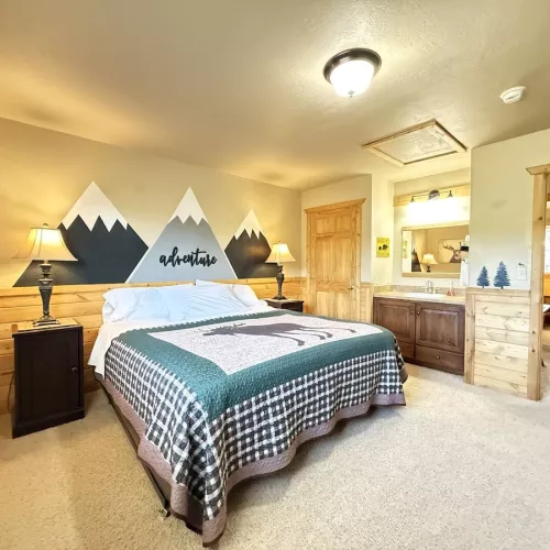 Upstairs Bedroom #1. Sink and hand towel is located in this bedroom.