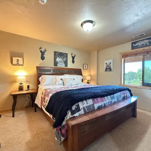 Downstairs bedroom #1 with a King size bed.