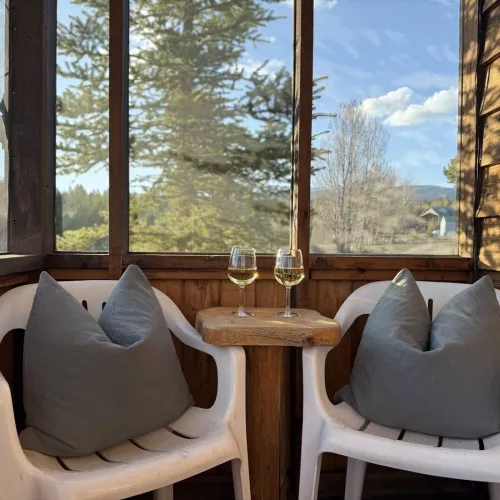 Screened in porch perfect for relaxing, but also being protected from the bugs.