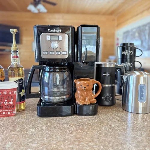A luxurious coffee bar for your convivence.