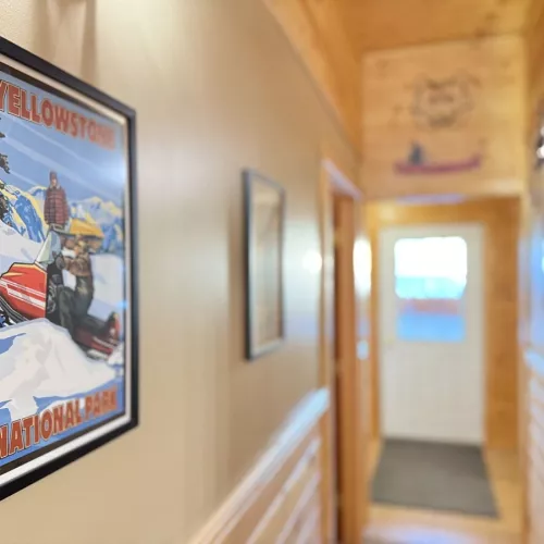 Enjoy the art of Yellowstone featured on the walls.